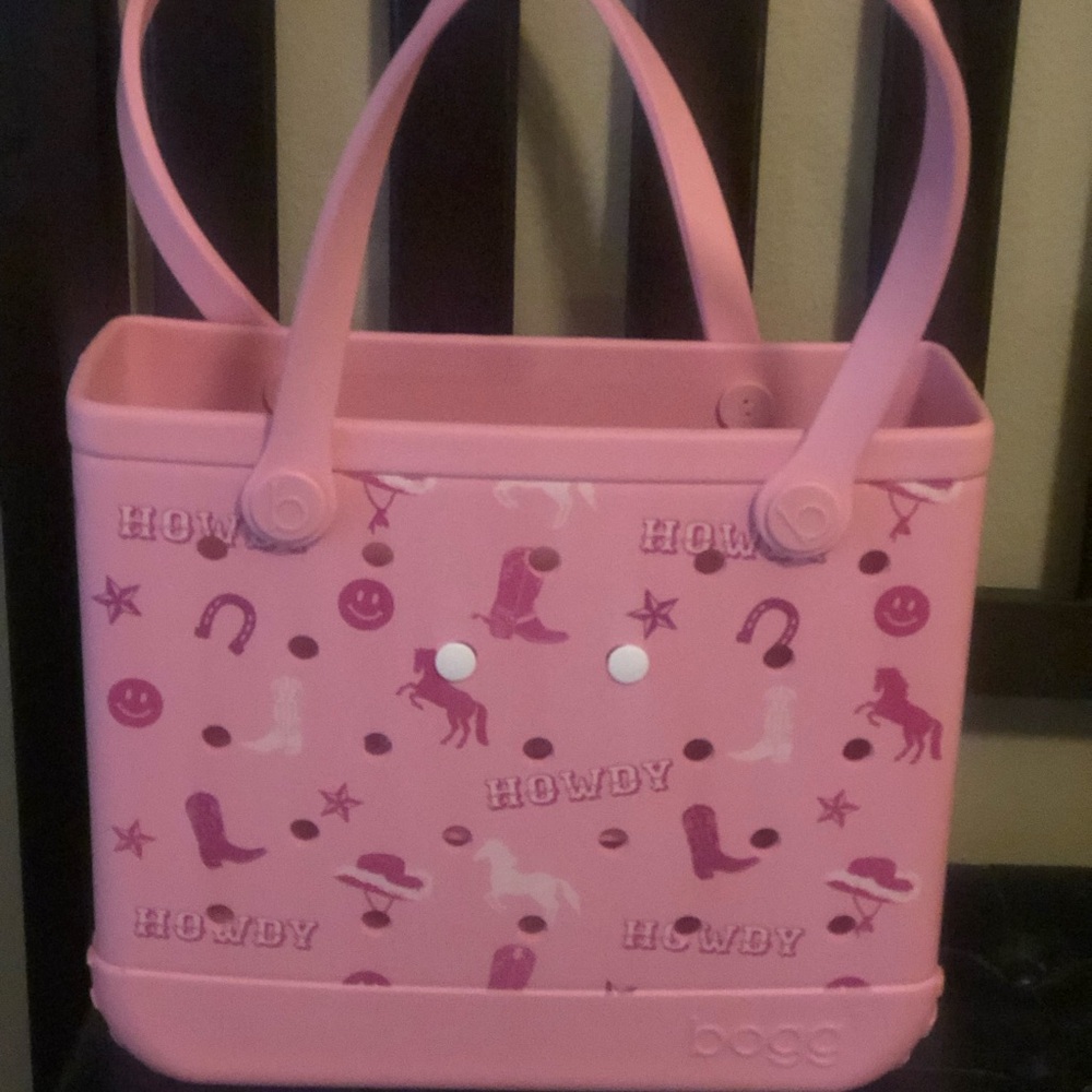 BOGG BAG Pink Western Howdy Print Tote - Picture 2 of 6